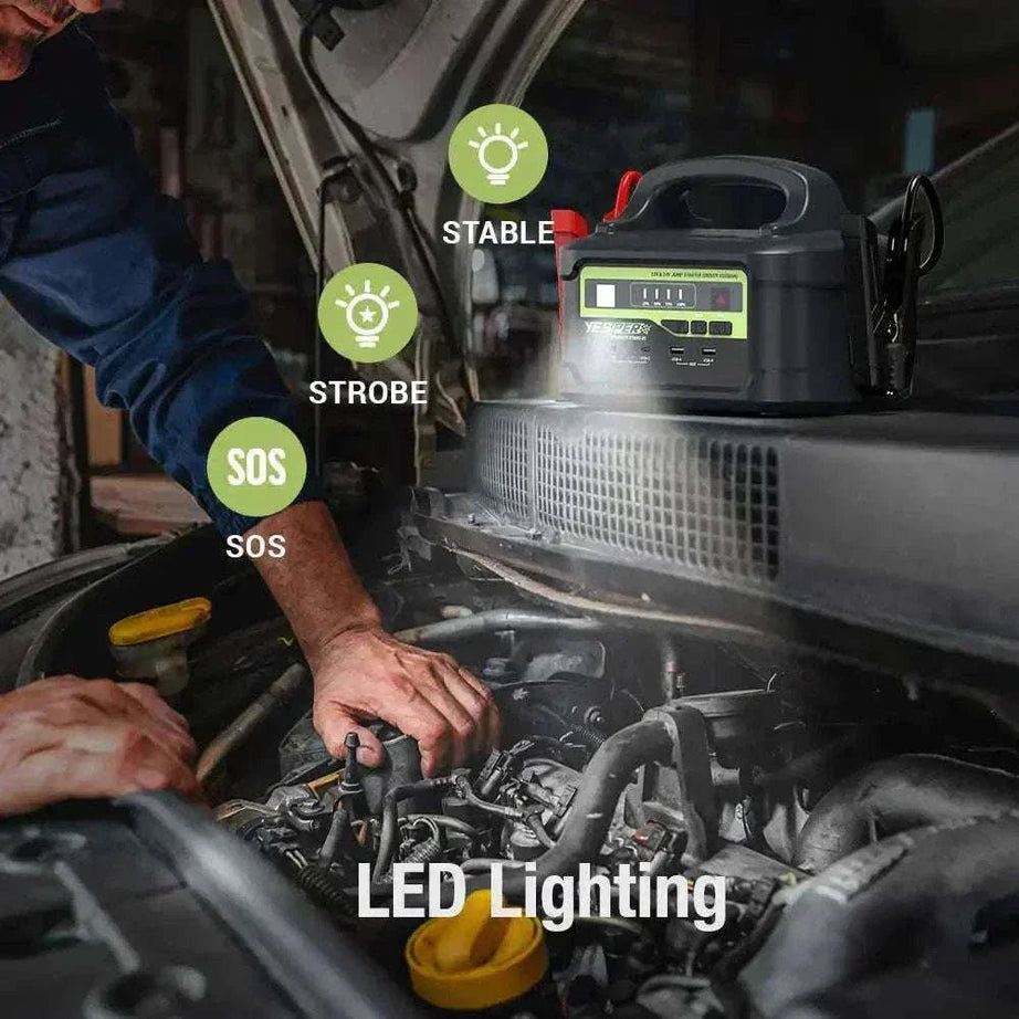 YESPER Heavy Best heavy duty jump starter 12V 24V 5000A peak current booster truck battery 122500MAH - SAFE DRIVES